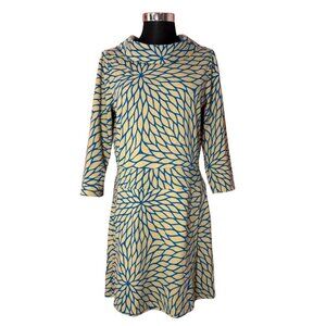 Lavand. Vintage 60s Style Drop Waist Mini Dress Geometric Floral Women's Large